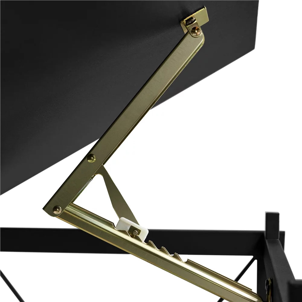 Black Height-Adjustable Drafting Table and Mesh Office Chair Set U9122