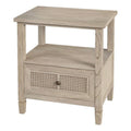 1 Drawer Cane and Wood Nightstand J8119