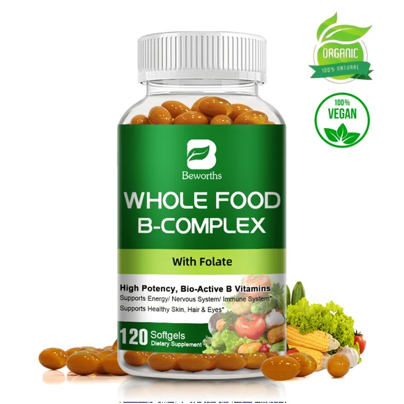 B Complex Vitamin Whole Food Supplement 120 Capsules Y885021