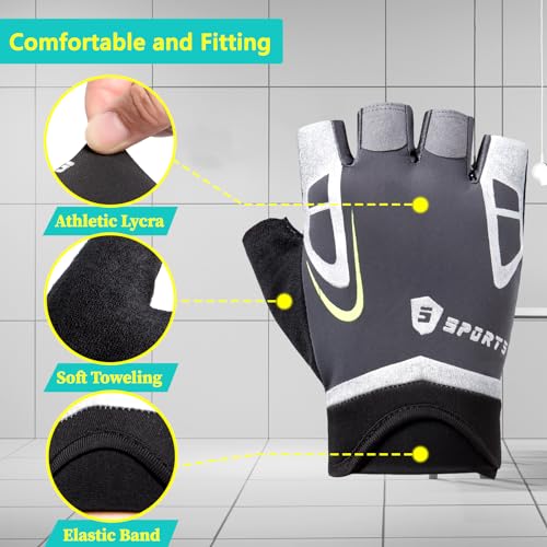 Breathable Lightweight Fingerless Workout Gloves I53471