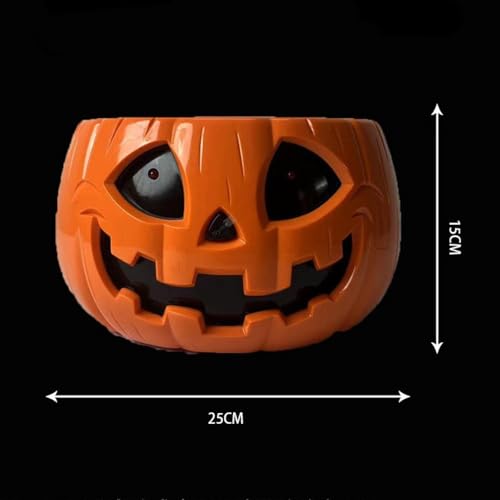 Animated Pumpkin Candy Bowl with Skeleton Hand E26533