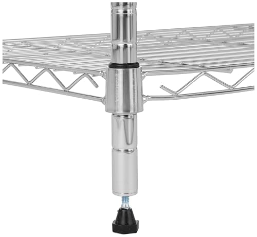 3-Shelf Adjustable Steel Wire Rack Shelving, Black X2975