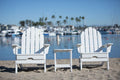 White Folding Adirondack Chair and Table Set U590805