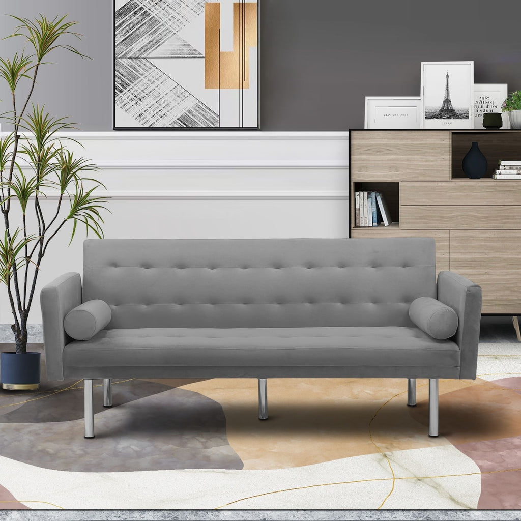 Pink Velvet Convertible Sofa Sleeper Sofa L804812