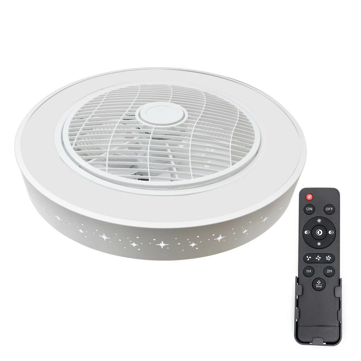 Round LED Ceiling Fan Light Lamp 3 Speed Dimmable U883