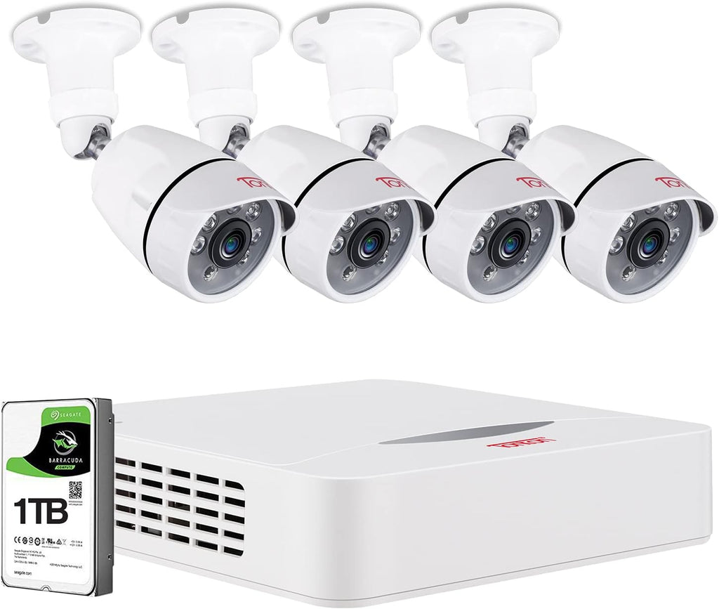 1080P Lite 8 Channel Security Camera System with 1TB HDD and 4 2.0MP Weatherproof Bullet Cameras W4035