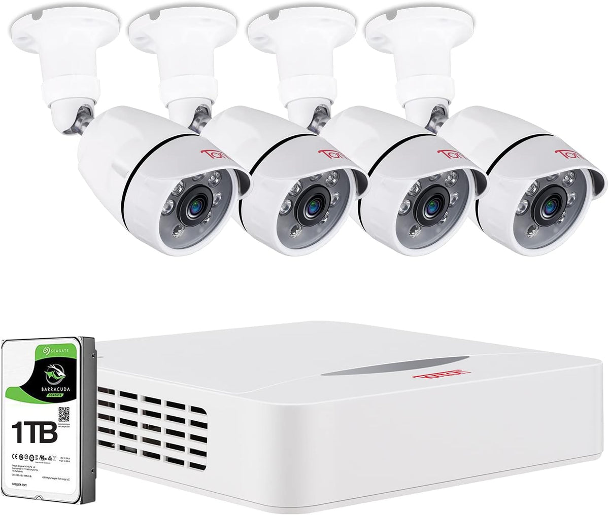 1080P Lite 8 Channel Security Camera System with 1TB HDD and 4 2.0MP Weatherproof Bullet Cameras W4035