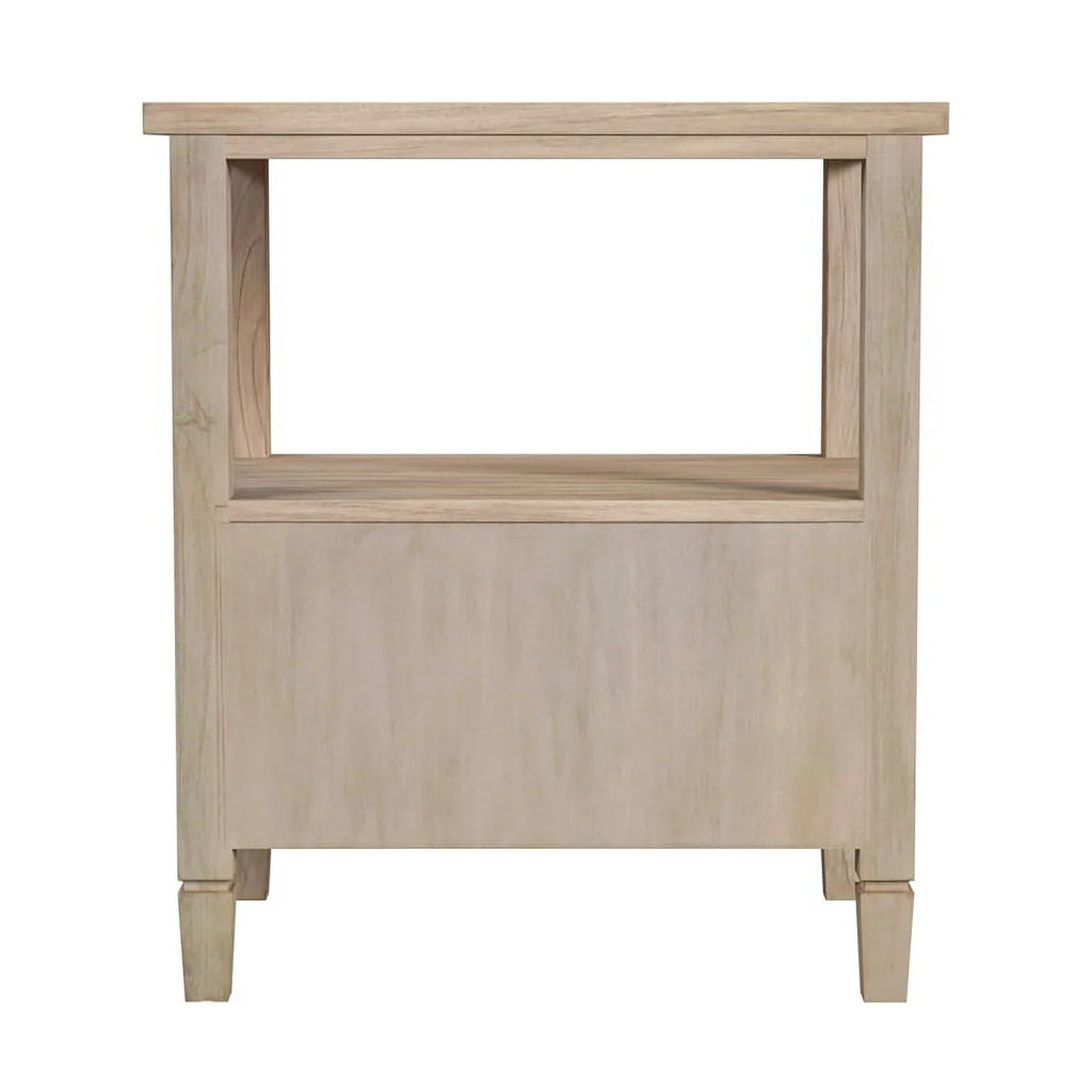 1 Drawer Cane and Wood Nightstand J8119
