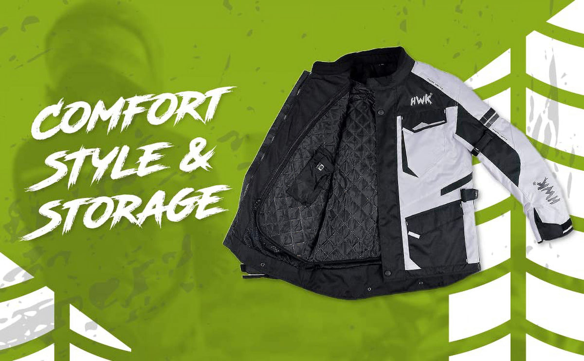 Grey XL Cordura Textile Motorcycle Jacket with Armor B2435