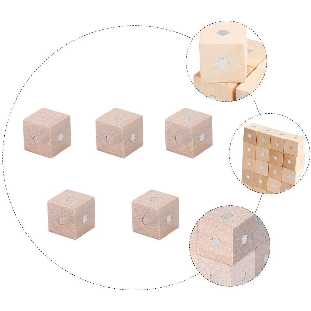 10 pcs Magnetic Wooden Building Blocks Cube Toys D66146
