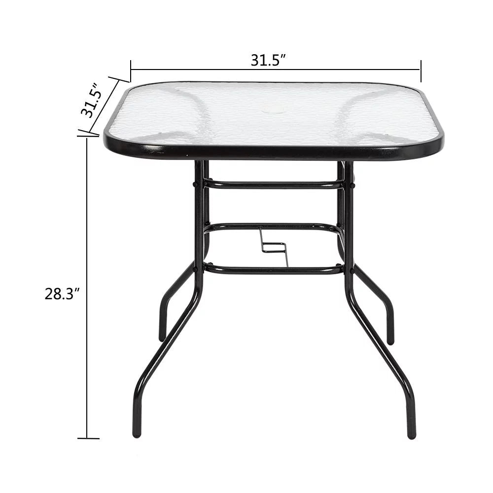Round Glass Outdoor Dining Table P51199