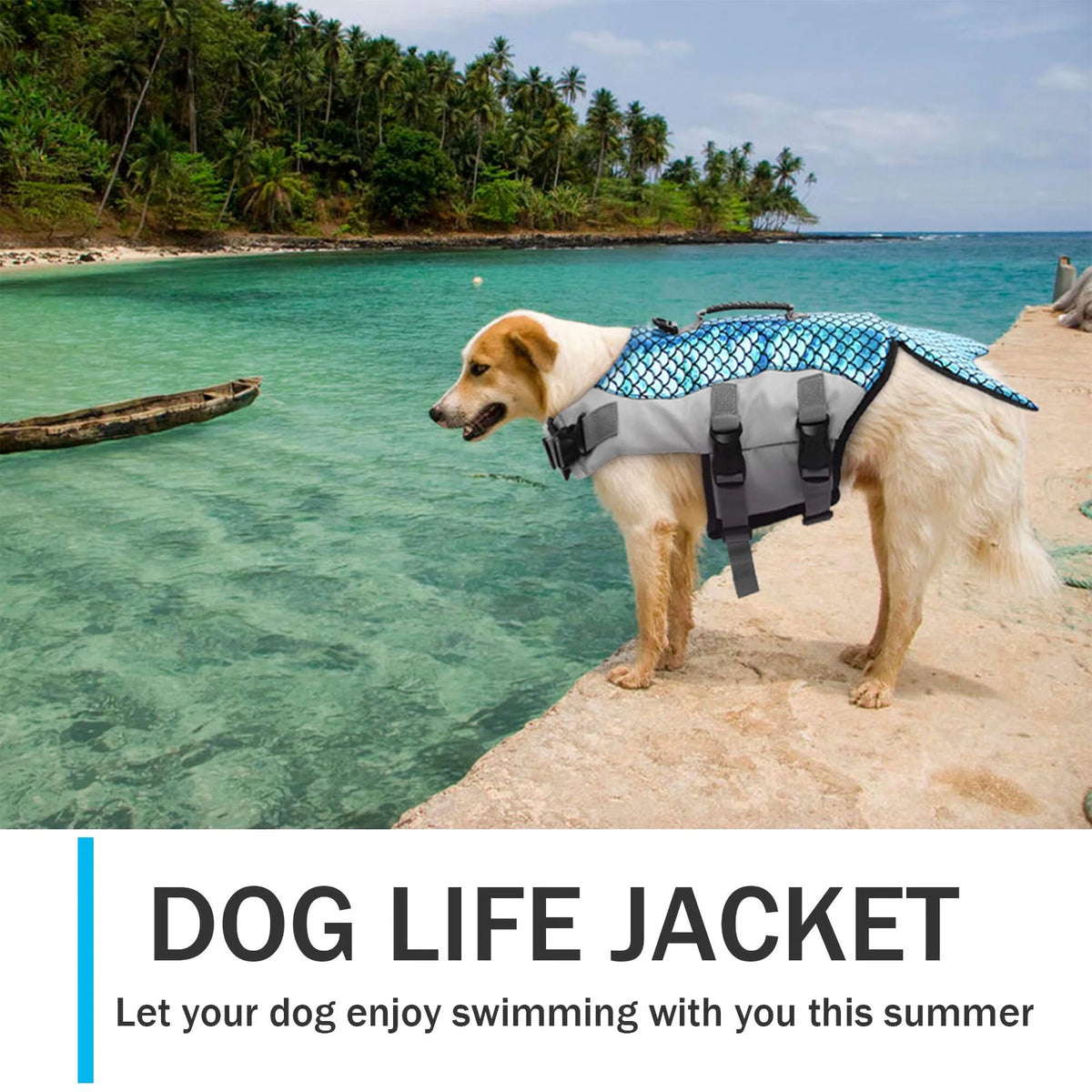 Reflective Adjustable Dog Life Jacket with Rescue Handle X400445