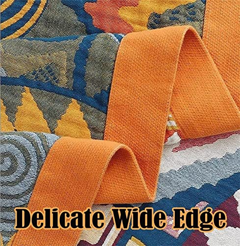 100% Cotton KnitWoven Throw Blanket 78''Wx 90''L F5056