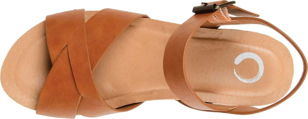 Tan Faux Leather Platform Sandal J25794