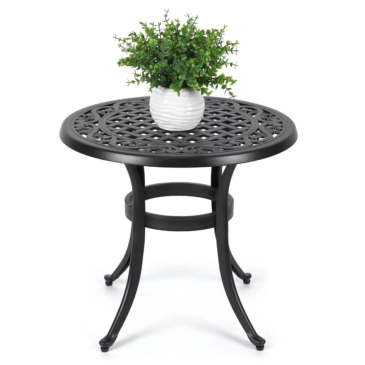 Cast Aluminum Round Bistro Table with Umbrella Hole T315