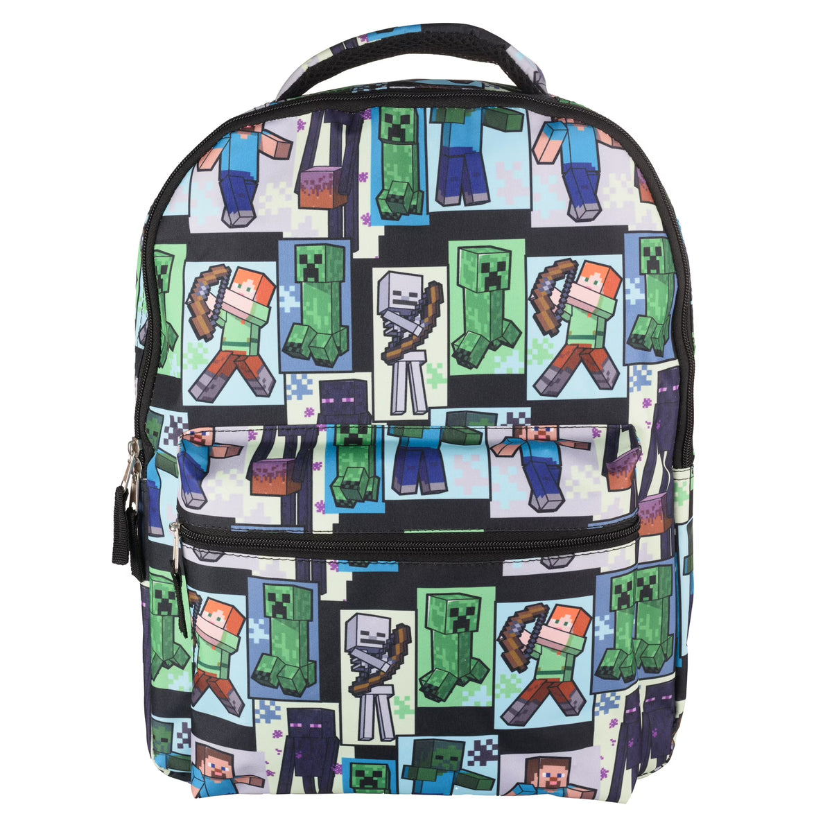 Minecraft Backpack with Front Zip Pocket, Adjustable Padded Mesh Straps, 16 Inches A1866