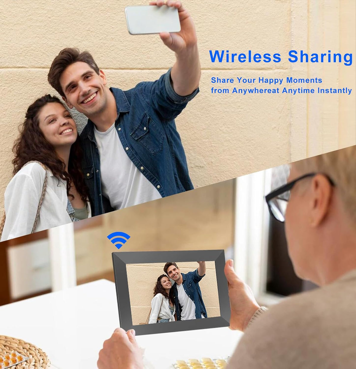10.1 Inch WiFi Digital Picture Frame with 32GB Storage O37294