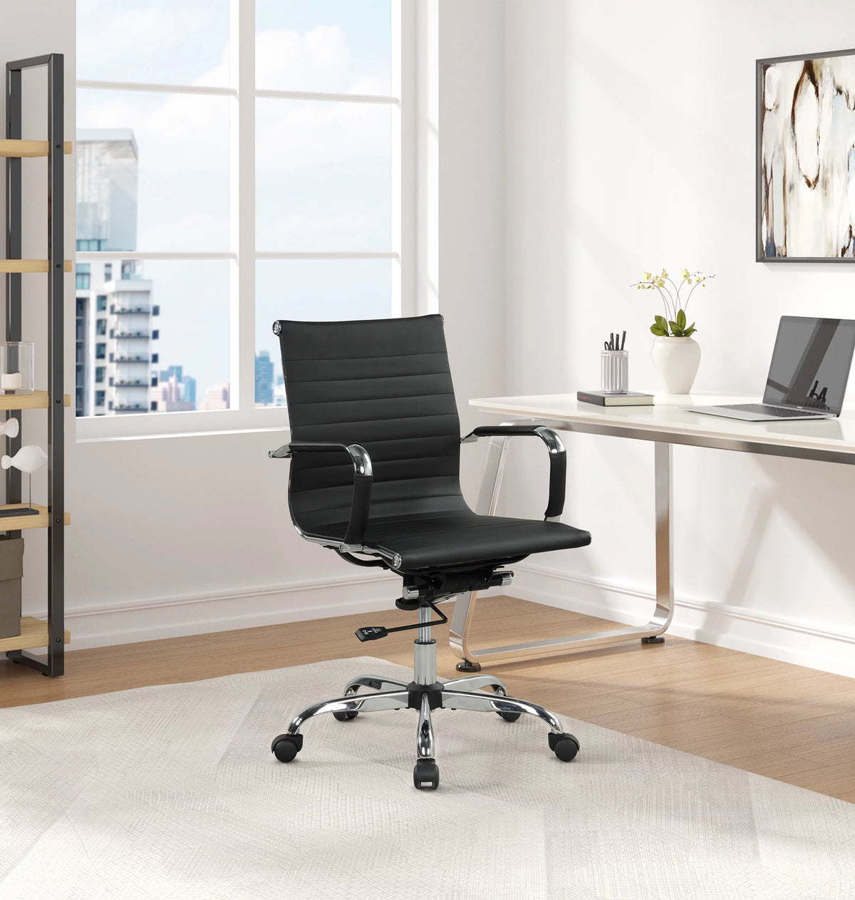 White PU Leather Office Chair Q9809