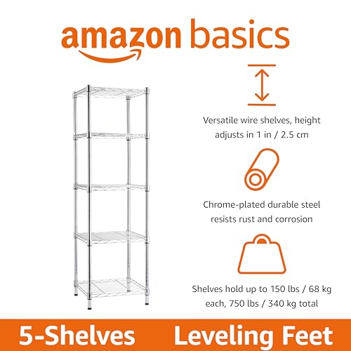 3-Shelf Adjustable Steel Wire Rack Shelving, Black X2975