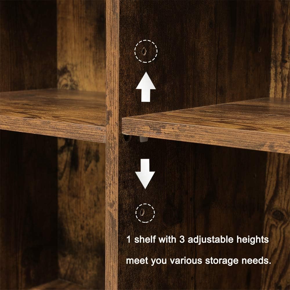 Industrial Floor Storage Cabinet with 2 Doors, Adjustable Shelves, Rustic Brown R20502