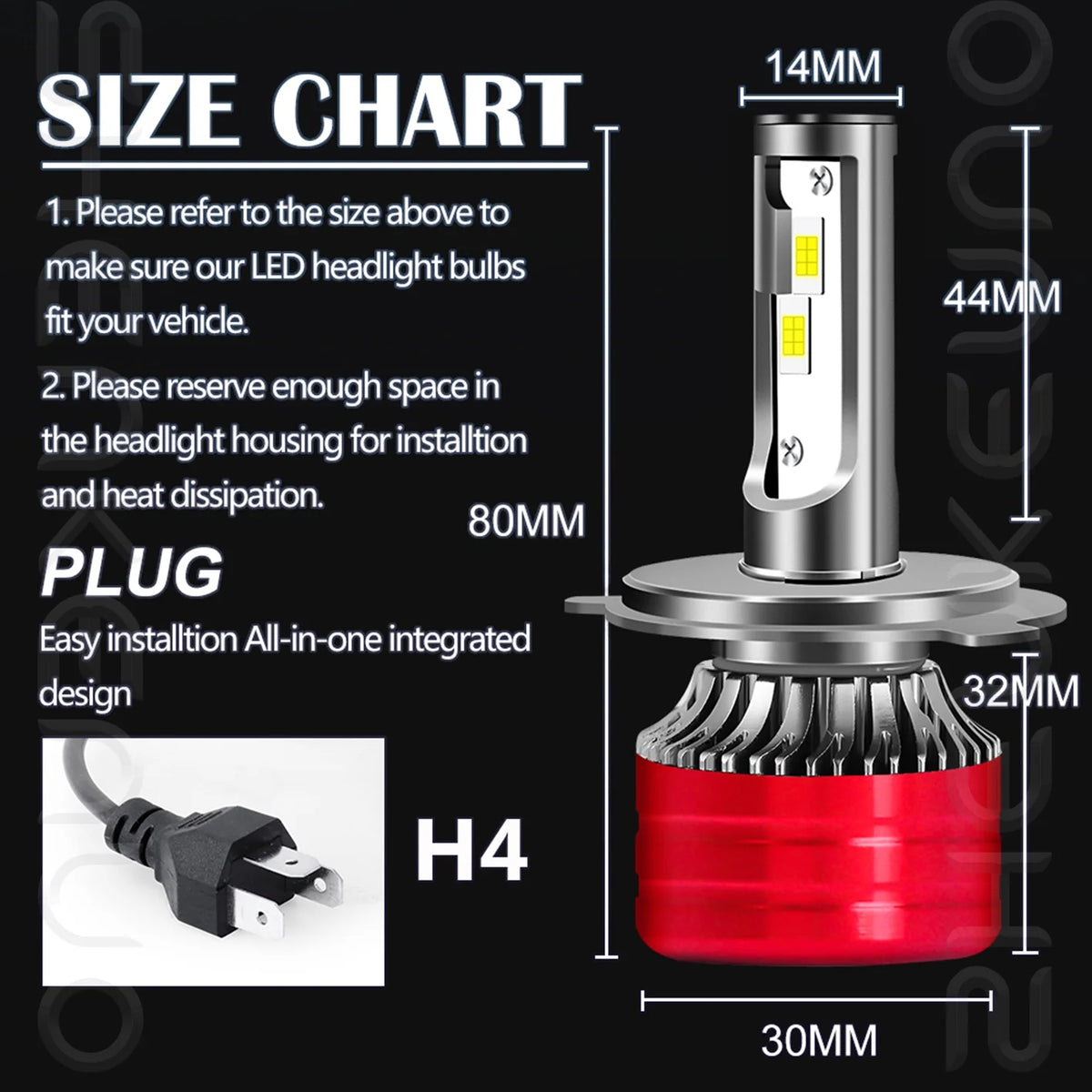 9003/H4 LED Headlights 2pc D979