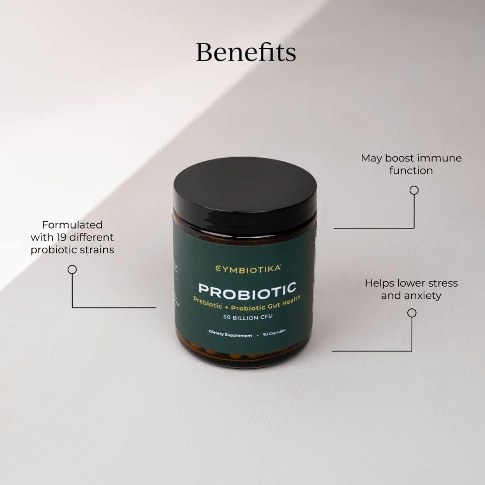 Probiotic Prebiotic Supplement, 50 Billion CFU, 90 Capsules H874759