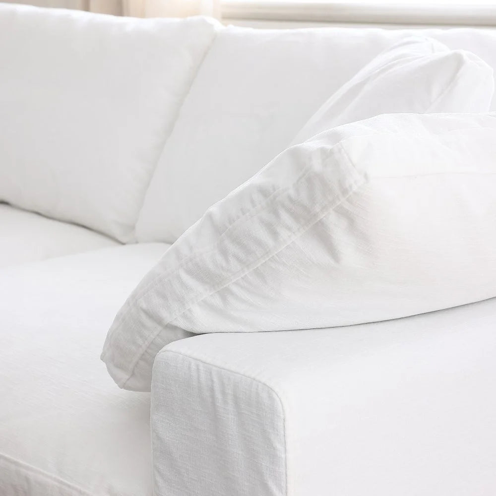White Convertible Sectional Sofa with 2 Ottomans H283792