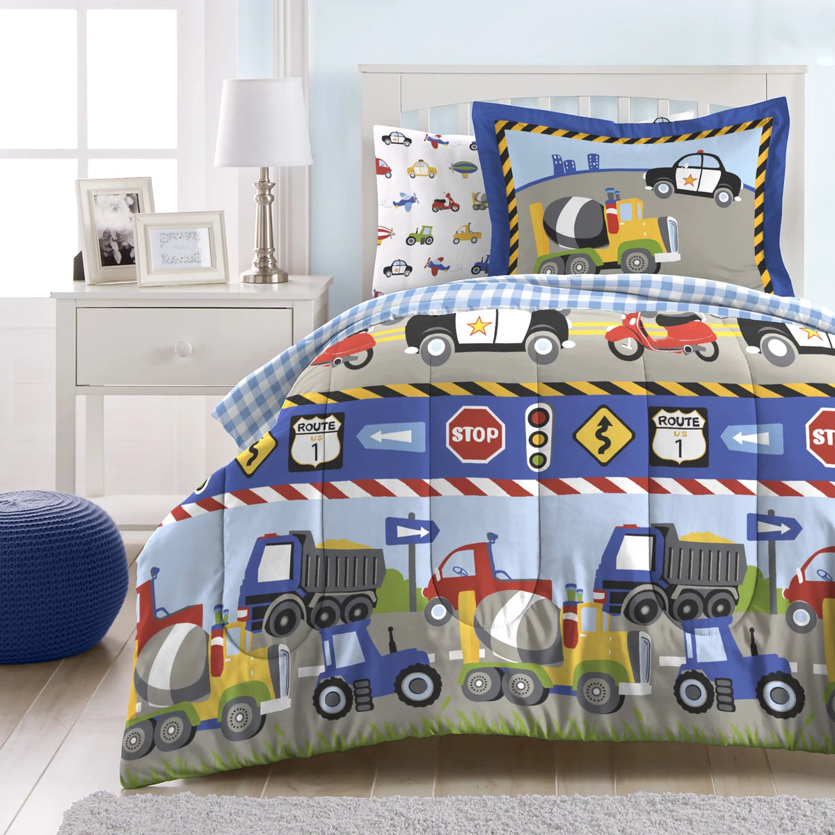Twin 5 Piece Cotton Polyester Bed-in-a-Bag V921