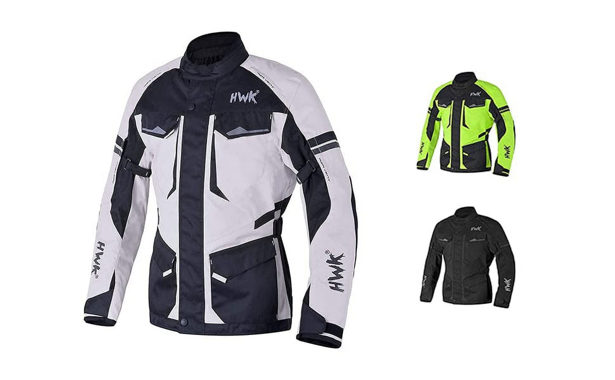 Grey XL Cordura Textile Motorcycle Jacket with Armor B2435