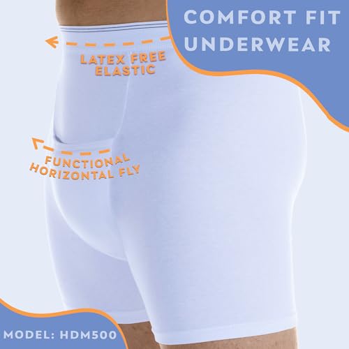 White Medium Waist 34-36" Reusable Leak Proof Boxer Brief P42031