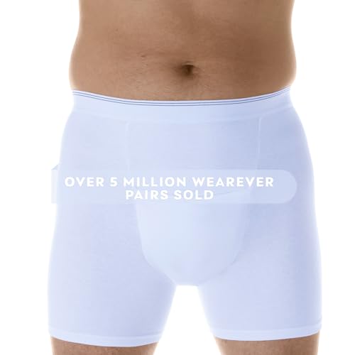 White Medium Waist 34-36" Reusable Leak Proof Boxer Brief P42031
