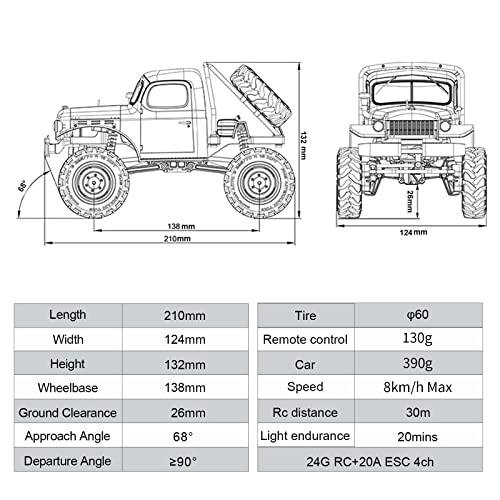 1/24 Power Wagon 4WD RC Crawler RTR Truck (Yellow) O45814