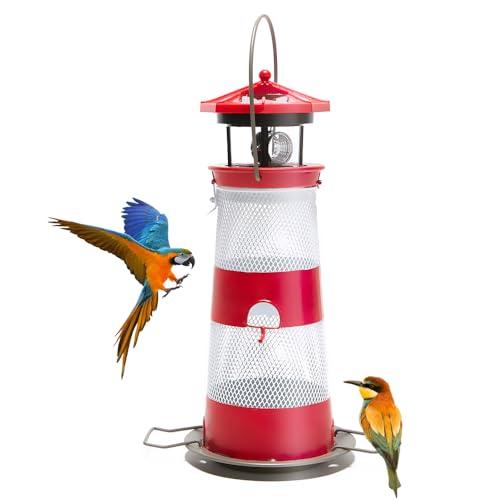 Solar Bird Feeder Hanging Outdoor Birdfeeder Waterproof LED Lights Z87593