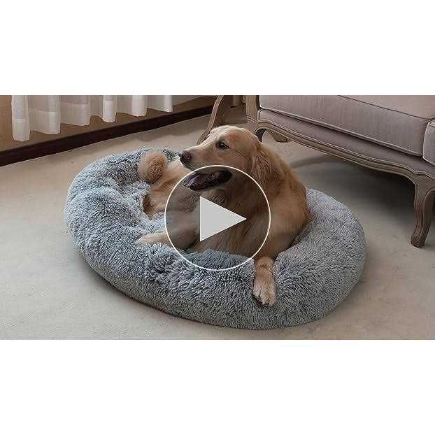 Oval Shag Faux Fur Washable Dog Bed R686409