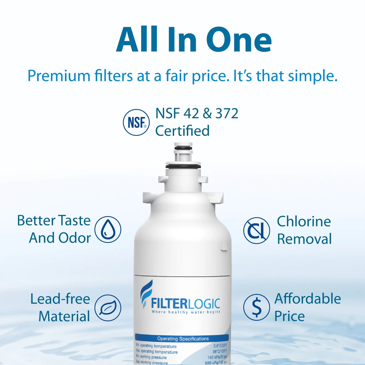 Refrigerator Water Filter (Pack of 3) V585059