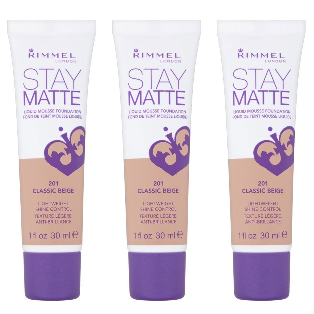 Pack of 3 Stay Matte Liquid Mousse Foundation - Classic Beige K6597