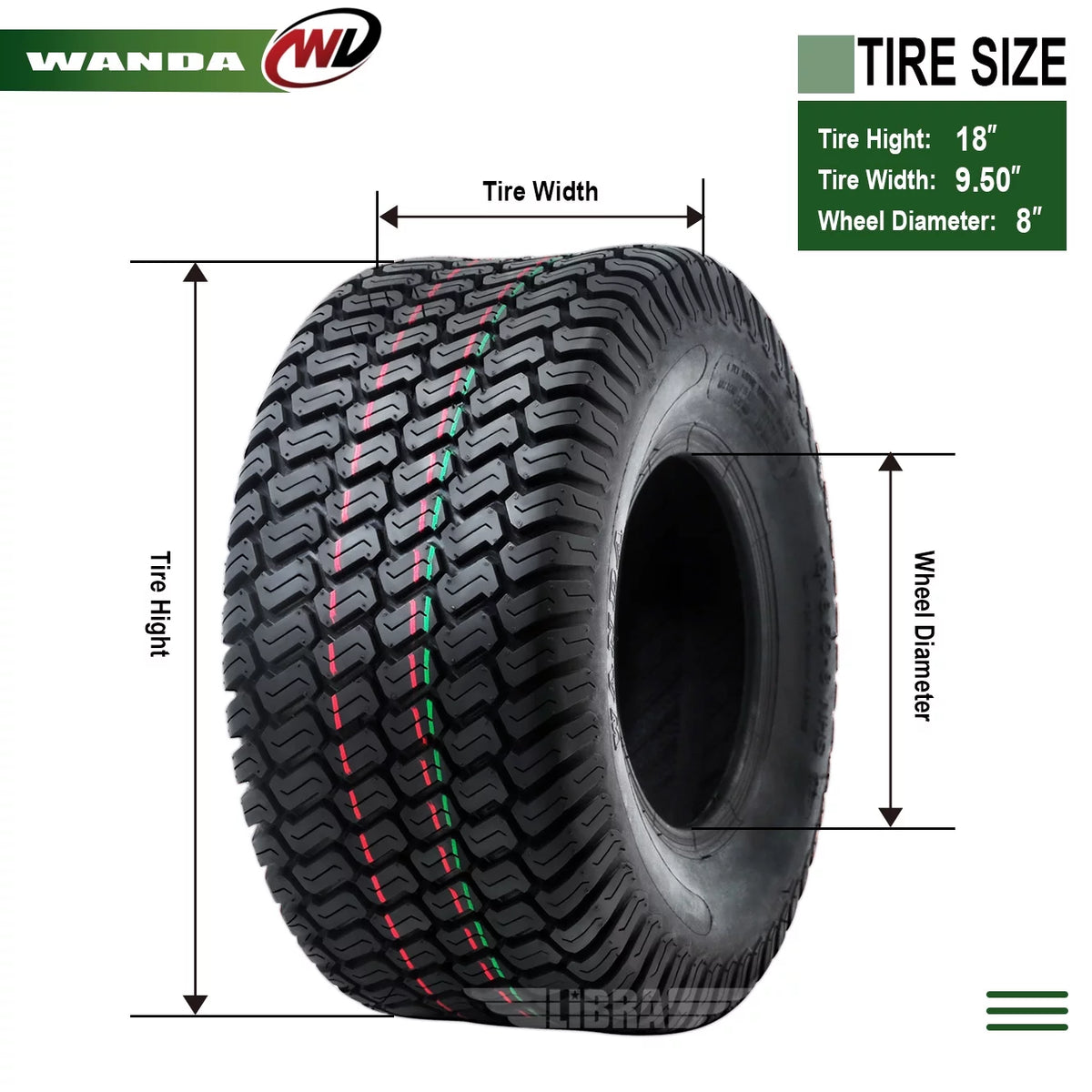 2 New 18x9.50-8 Turf Tires B5189