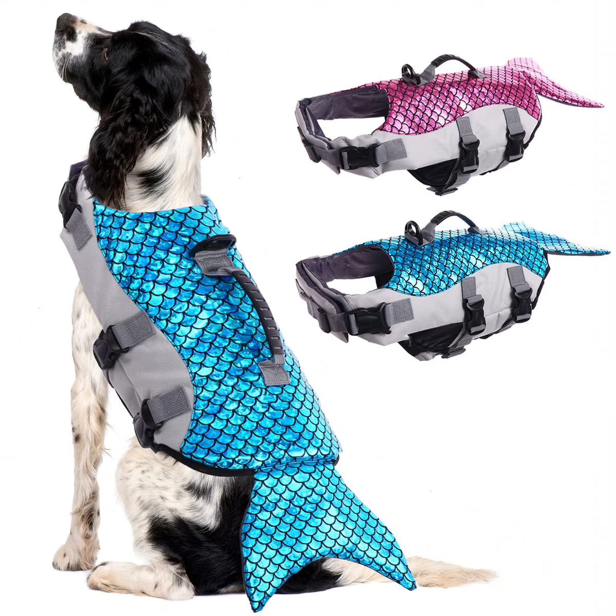 Reflective Adjustable Dog Life Jacket with Rescue Handle X400445