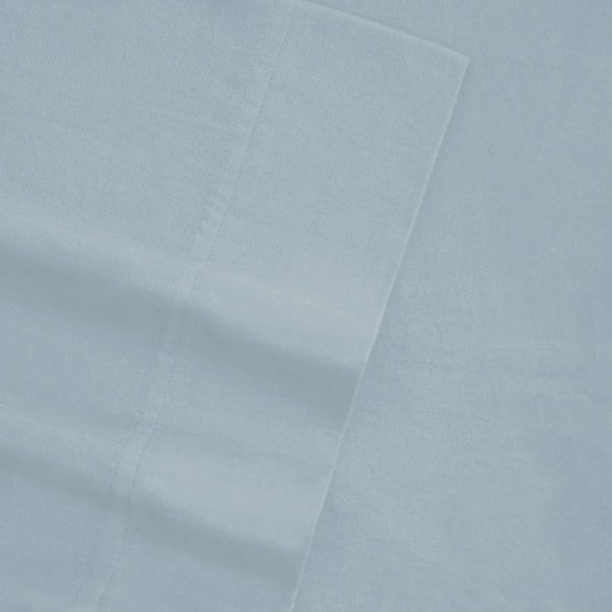 Pale Blue California King Flannel Sheet Set C8632