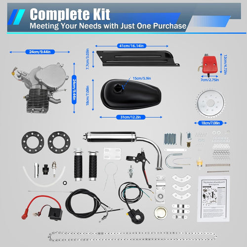 100cc 2 Stroke Motorized Bicycle Engine Kit with Air-Cooling Q490081