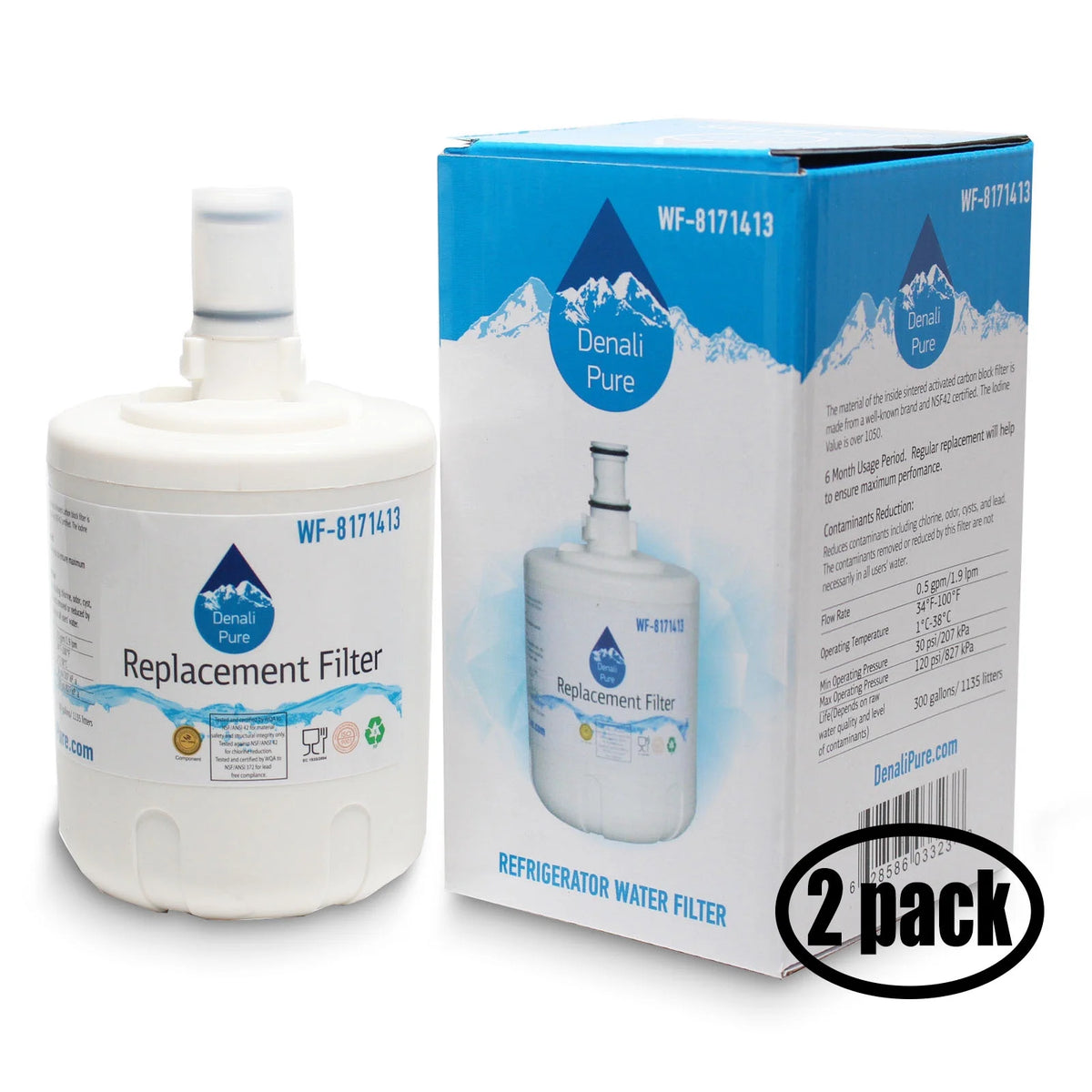 2-Pack Replacement Refrigerator Water Filter Cartridge D4860