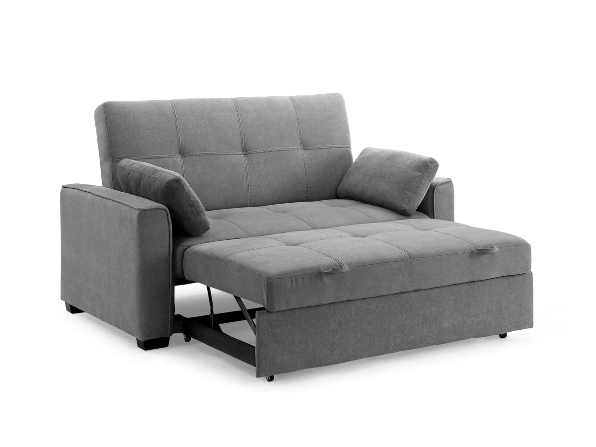 Light Gray Chenille Sleeper Sofa with Accent Pillows Y95309