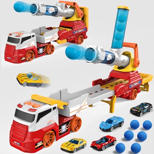 28" Truck Toys with 4 Race Cars & 6 Soft Foam Balls C498