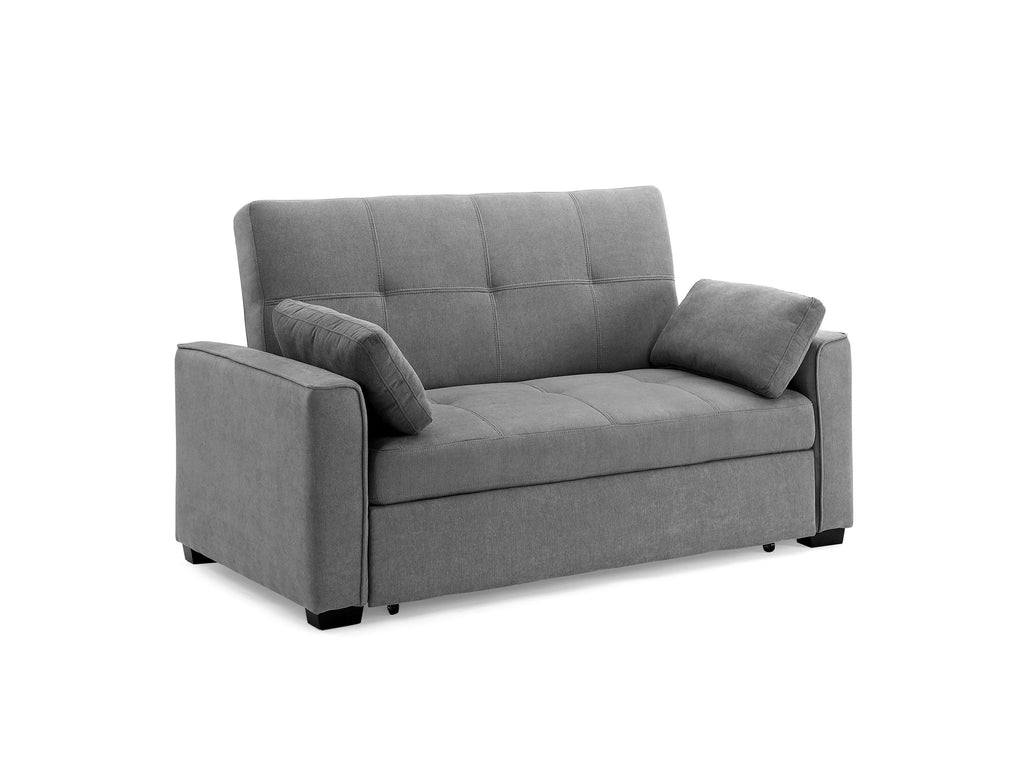 Light Gray Chenille Sleeper Sofa with Accent Pillows Y95309