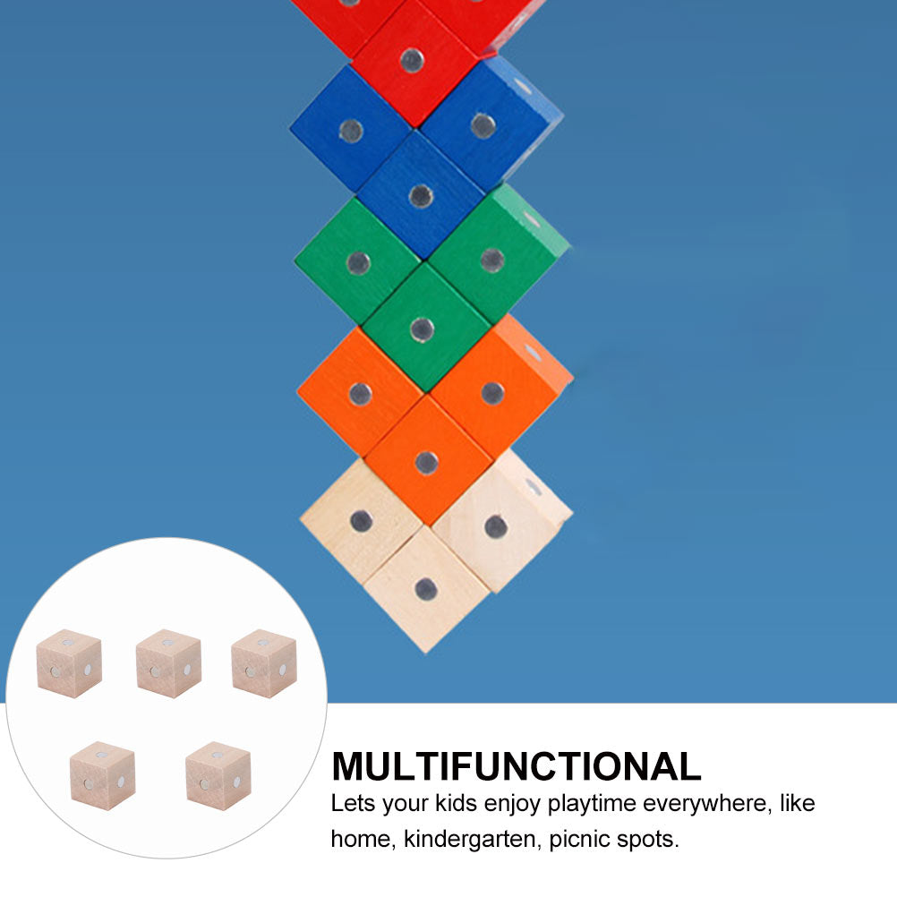 10 pcs Magnetic Wooden Building Blocks Cube Toys D66146