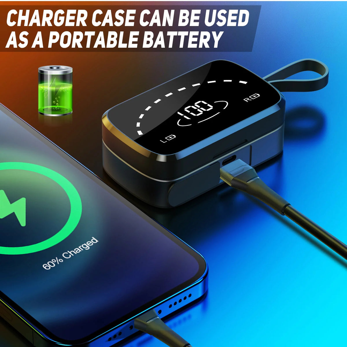 Wireless Earbuds Bluetooth Sport Headphones with Charging Case S305554