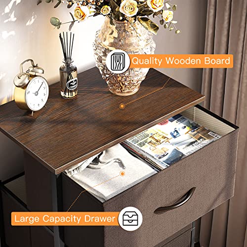 4 Drawer Dark Grey Dresser with Steel Frame and Wood Top G6711