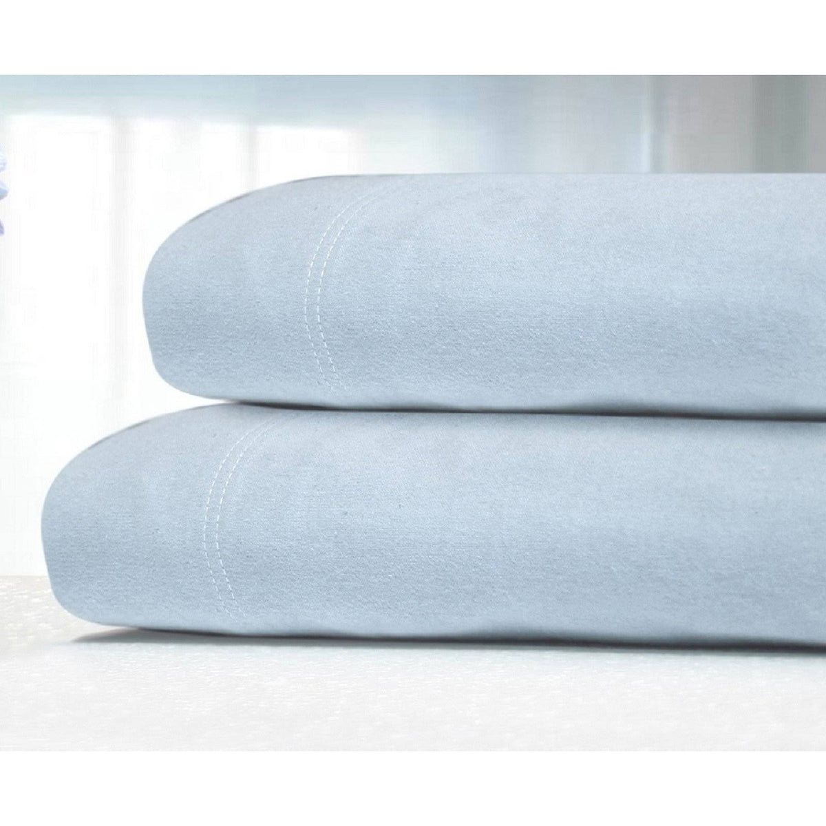 Pale Blue California King Flannel Sheet Set C8632
