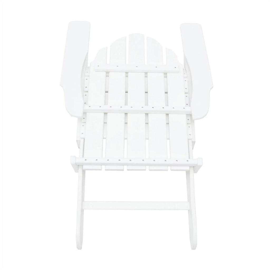 White Folding Adirondack Chair and Table Set U590805