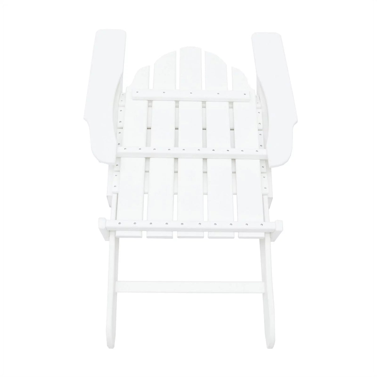 White Folding Adirondack Chair and Table Set U590805